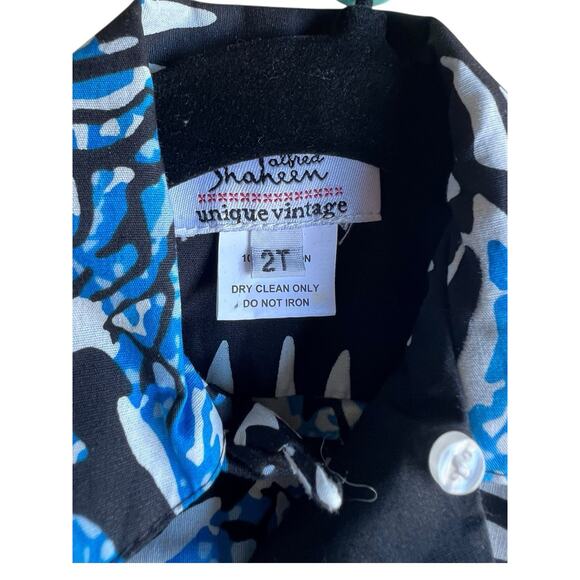 ALFRED SHAHEEN X UNIQUE VINTAGE BOYS Blue HAWAIIAN TIKI SHIRTS Size 2T NEW - Picture 2 of 5